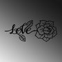 Wallity Love And Flower Escultura de pared negra